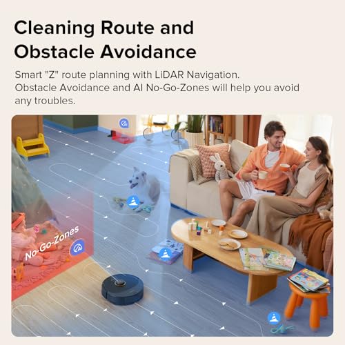 roborock Q8 Max Robot Vacuum and Mop Cleaner, DuoRoller Brush, 5500Pa Strong Suction, Lidar Navigation, Obstacle Avoidance, Multi-Level Mapping