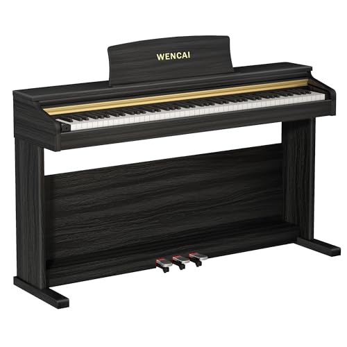88 Keys Digital Piano Hammer Action Weighted Keyboard Piano, Full Size Upright Electric Piano, Wooden Electronic Piano for Beginner Professional