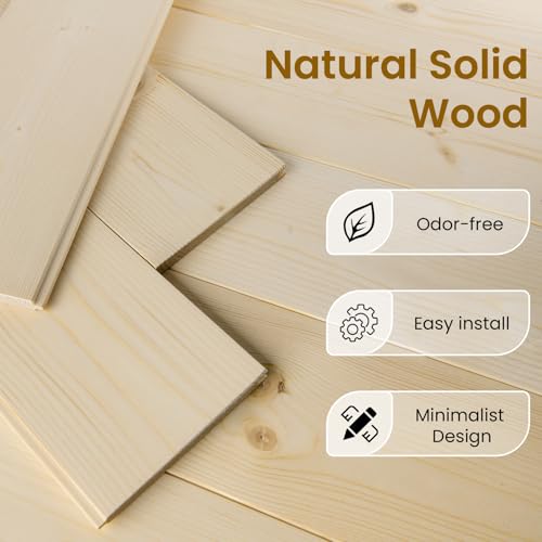 SMARTSTANDARD 36in x 84in Sliding Barn Door with 6.6ft Barn Door Hardware Kit Included, Unfinished Solid Spruce Wood Door, Assembly Required, DIY