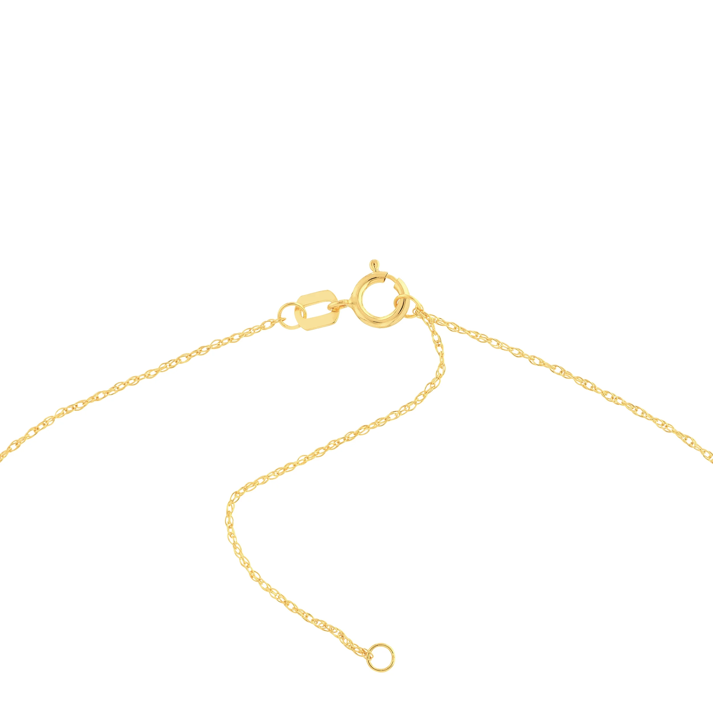 14K Yellow Gold Women's Adj. 16"-18" 0.80mm Rope Chain Necklace with Mini Heart - Women