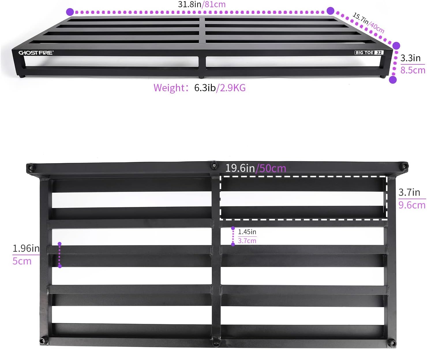 Ghost Fire Guitar Pedal Board Aluminum Alloy Effect Pedalboard with Carry Bag,V series (V-BABY MAX（Deluxe Edition）)