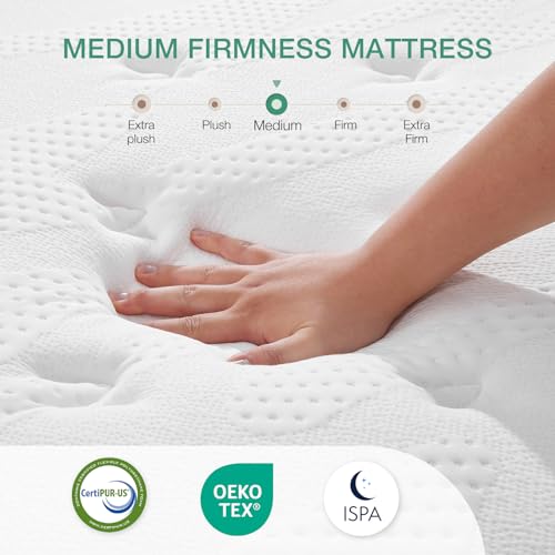 Novilla King Size Mattress 14 Inch, Hybrid Mattress King for Motion Isolation, Gel Memory Foam with Pressure Relief for Cool Night Sleep