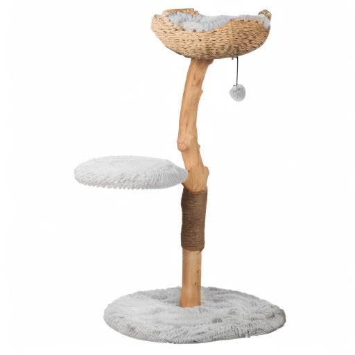 Wooden Cat Climbing Tree Tower, Modern Single Branch Cat Condo, Wood, Cat Lover Furniture Gift by MAU LIFESTYLE (Alpine White)