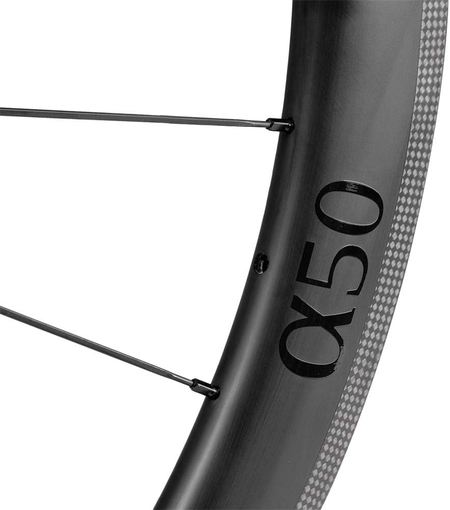 ICAN Carbon Wheels Alpha 50 700C Road Bike Wheelset Rim Brake Clincher Tubeless Ready 20/24