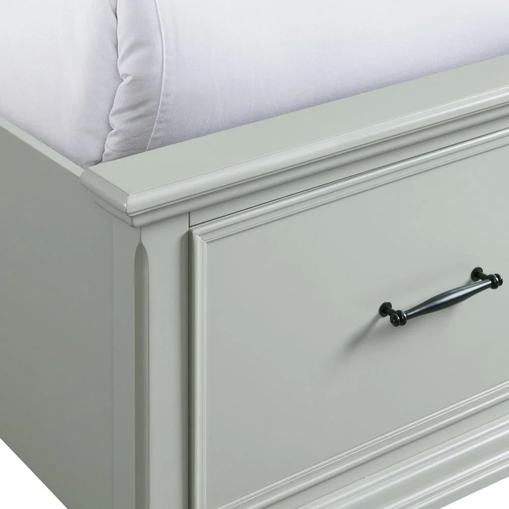 Picket House Furnishings Brooks Queen Platform Storage 4PC Bedroom Set in Grey