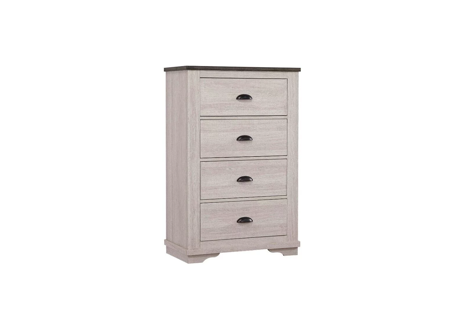 3Pc Rustic Chalk Finish King Size Bed Chest Nightstand Set Solid Wood Bedroom Furniture
