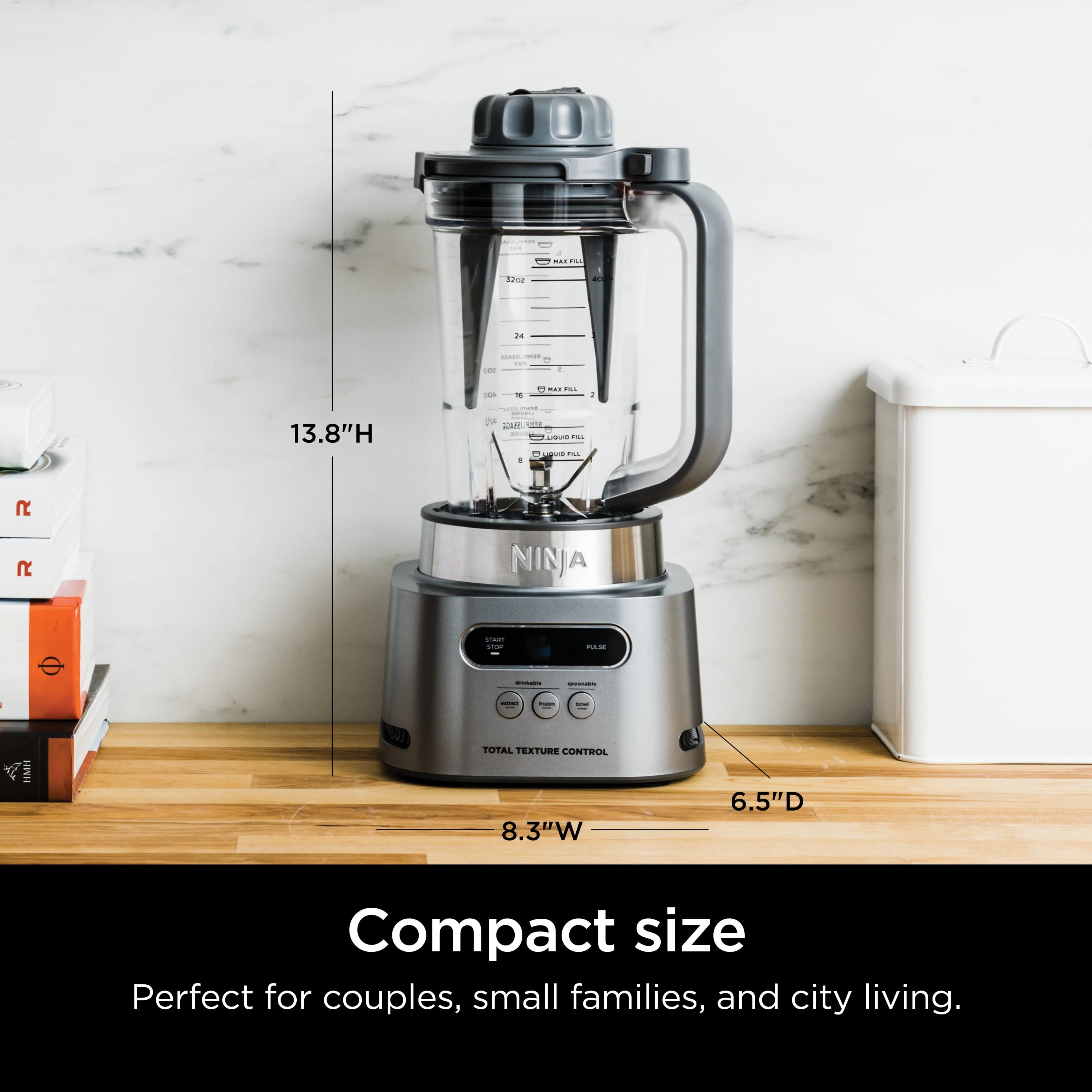 Ninja TWISTi, HIGH-SPEED Blender DUO 3 Preset Auto-iQ Programs, 34 oz. Pitcher Capacity, SS150