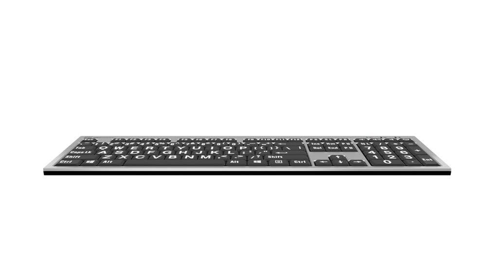 LogicKeyboard Large Print PC Slim Line Keyboard (White on Black) LPRNTWB-AJPU-US