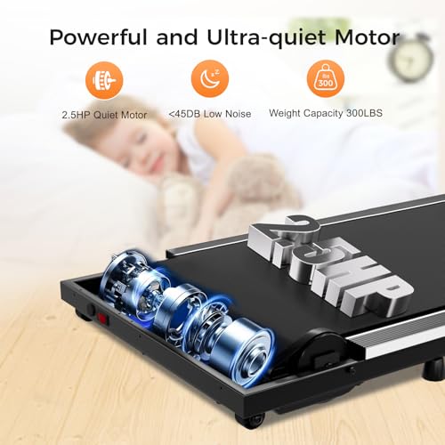 GORISE Walking Pad, Under Desk Treadmills for Home, Walking Pad with Incline, Treadmills with Remote Control APP LED Display