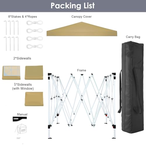 COBIZI Canopy 10x20 Pop Up Canopy Tent with 6 Sidewalls Party Tents for Parties Weddings Backyard Waterproof Canopy Outdoor Commercial Canopy Event