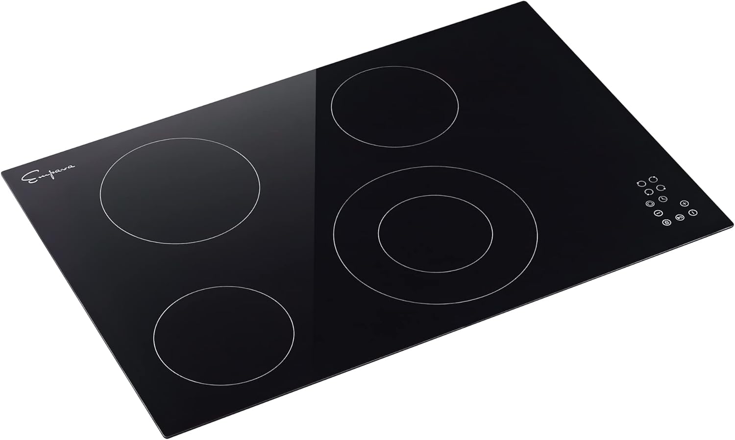 Empava 30 inch Electric Cooktop Built in Radiant Stove 4 Burners Including Dual Zone Element All Kinds of Cookware, ETL Certified,240V Hard Wired