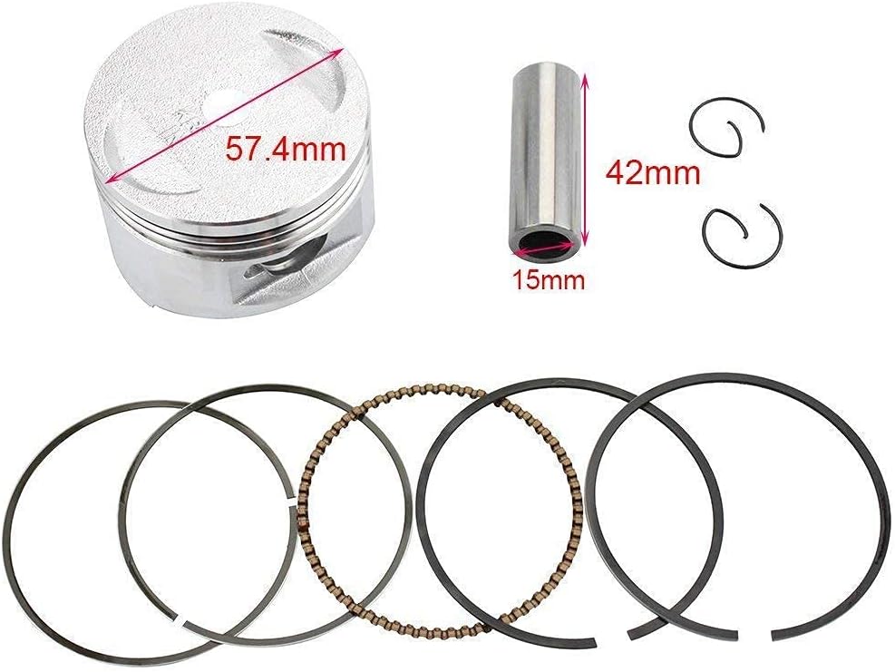 GOOFIT 57.4mm Bore Cylinder Kit 150cc Big Bore GY6 Engine Rebuild Kit Cylinder Head Chinese Scooter Pack of 2