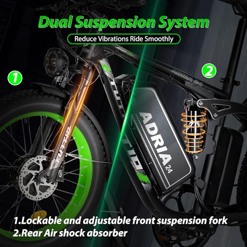 Adria24 Peak 4000W Dual Motor Electric Bike for Adults - 42MPH 52V 30AH Dirt Ebike for Off-Road Mountain Beach Snow (US Warehouse)