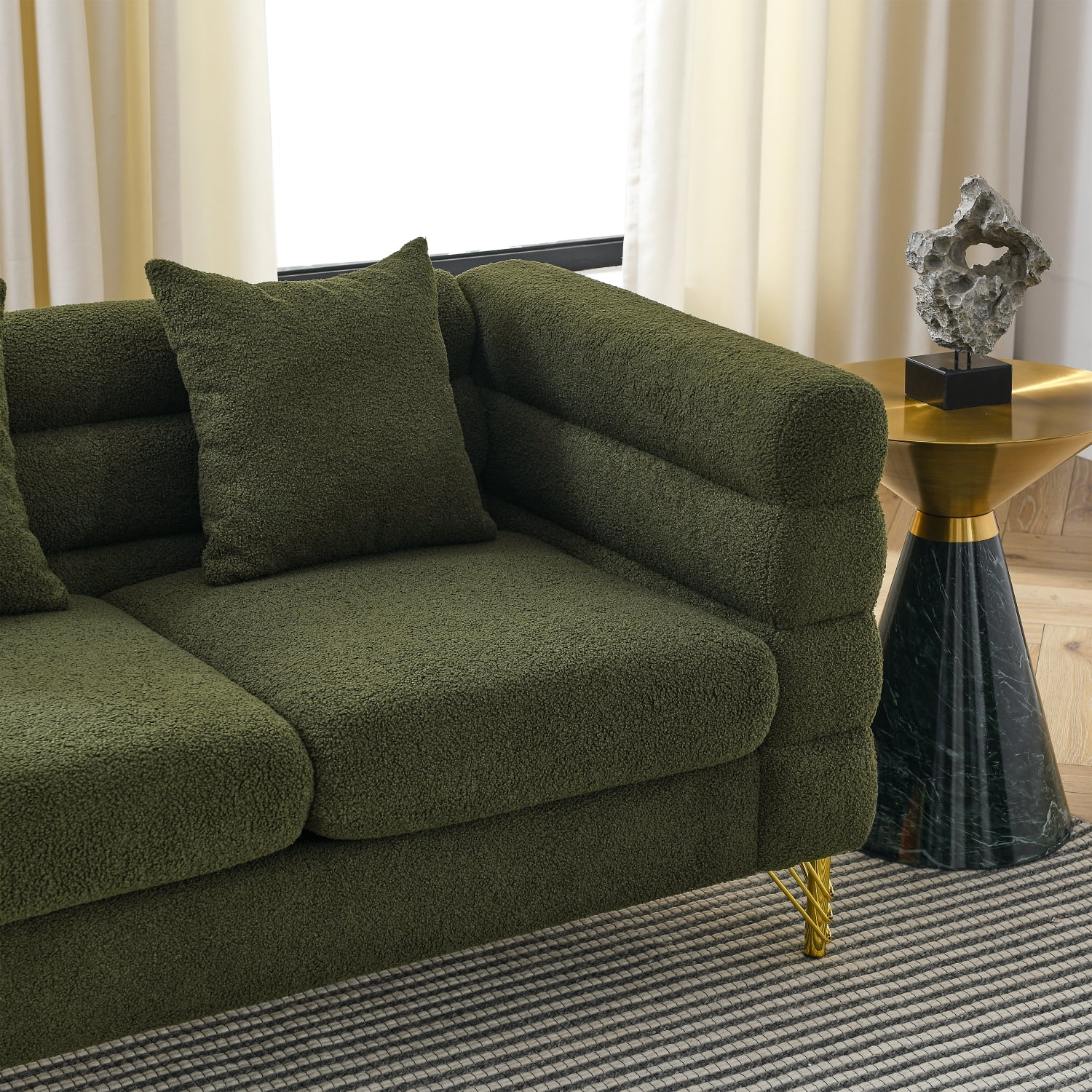 Holaki 81" Oversized Corner Sofa Set, L-Shaped Sectional Couch, 5-Seater Corner Sofas with 3 Cushions for Living Room, Bedroom, Apartment