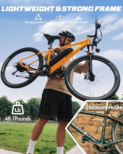 Racer Electric Bike for Adults - 21-Speed Mountain Lightweight Ebike with Peak 750W 22MPH Brushless Motor, 375Wh Removable Battery