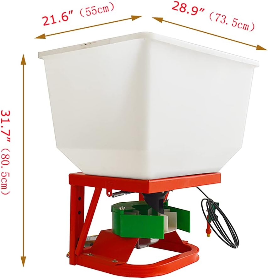 INTBUYING ATV/UTV Broadcaster Spreader 265lbs Tractor Seed and Fertilizer Broadcast Spreader Garden Spreader All-Purpose Variable Speed Fertilizer