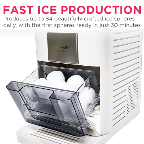 Frigidaire, Countertop Artisanal Sphere Ice Machine, Transparent Window, Gourmet Ice Maker, 84 Sphere per Day Capacity