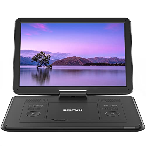 17.5" Portable DVD Player with 15.6" Large HD Screen, 6 Hours Rechargeable Battery, Support USB/SD Card/Sync TV and Multiple Disc Formats
