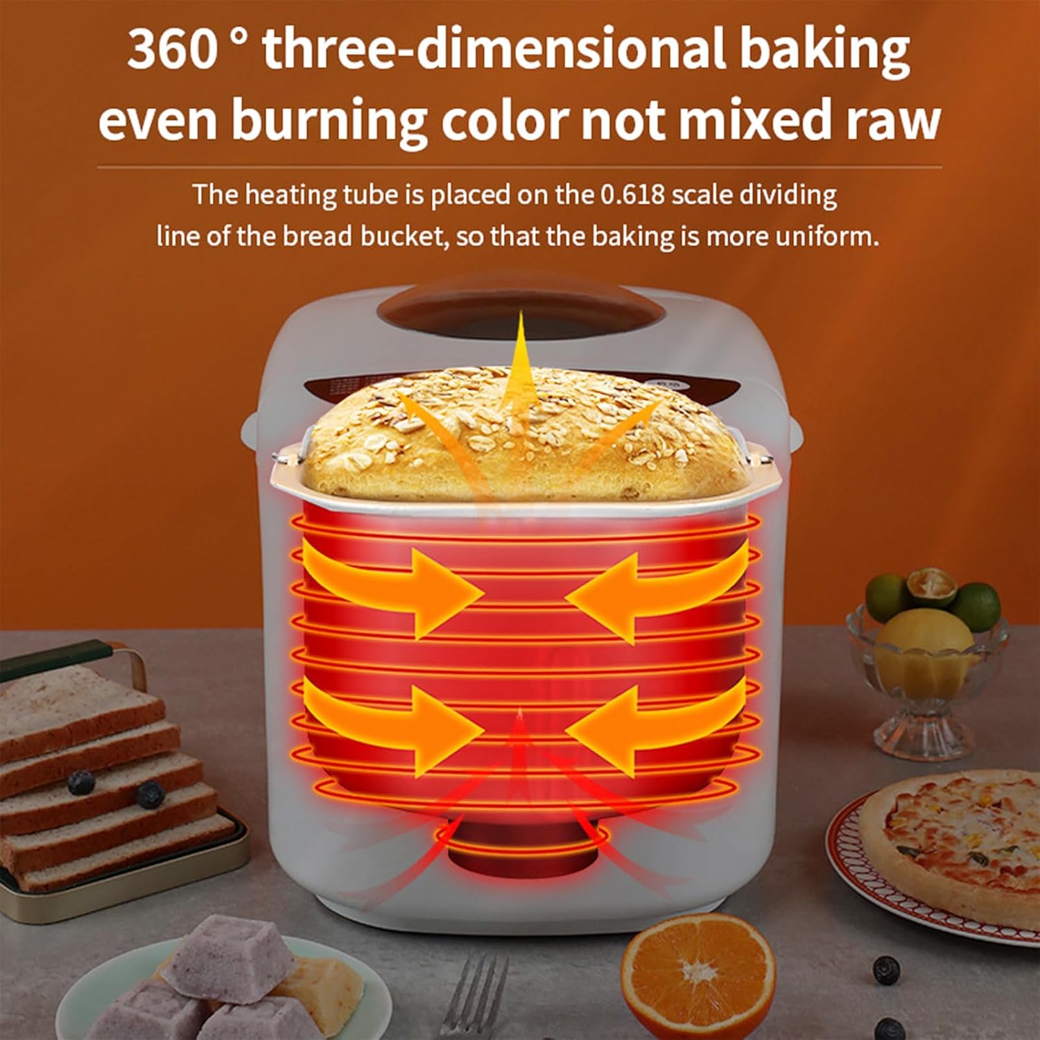 Bread Maker Machine with Gluten-Free Setting, 1.65LB 2.2LB Automatic Breadmaker with Homemade Cycle, 12 in 1 Bread Maker with Recipes