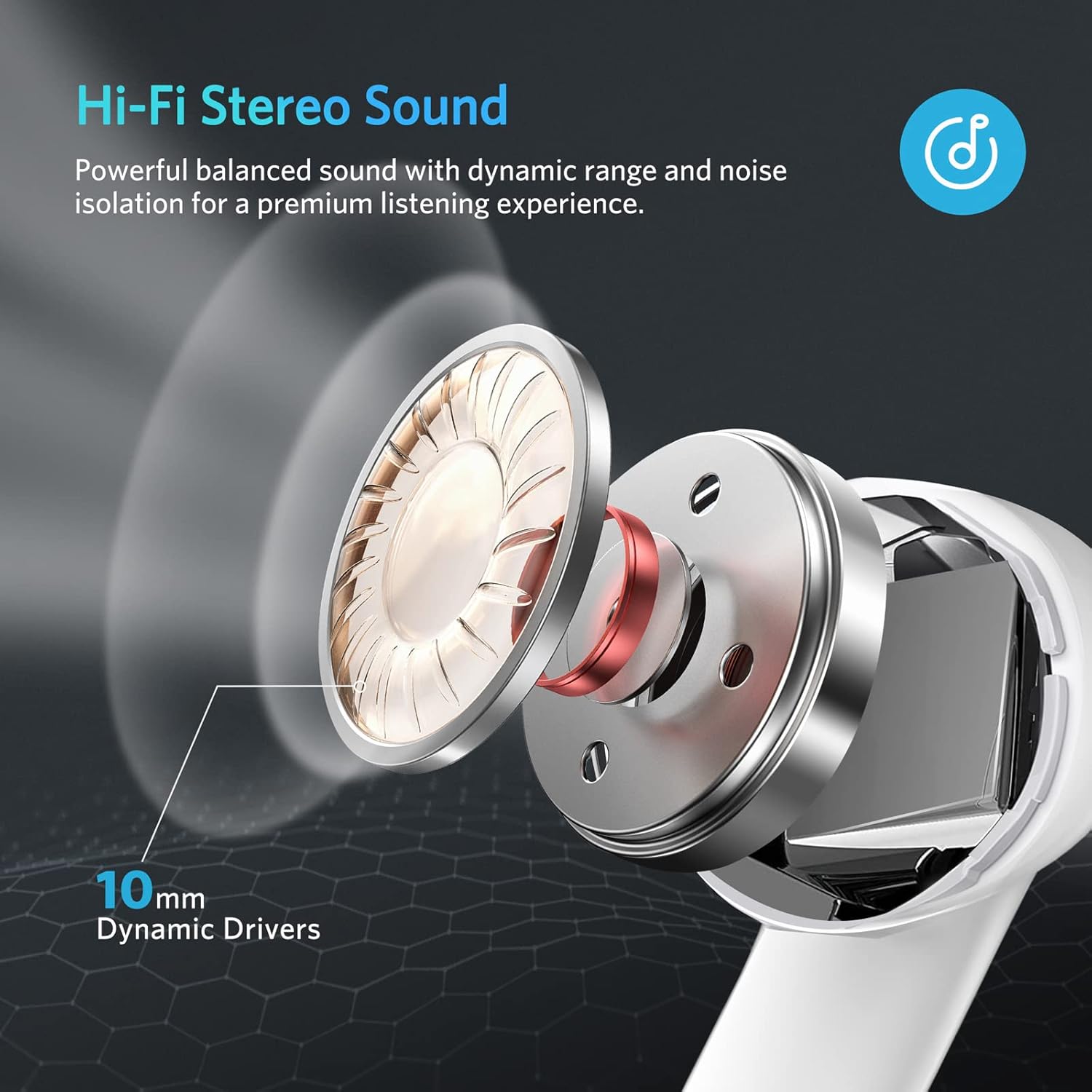 ACHOICE Bluetooth Noise Cancelling True Wireless Earbuds, Heavy Bass Earbud & in-Ear Headphones, Power Display Waterproof Earphone with 4Mic ANC