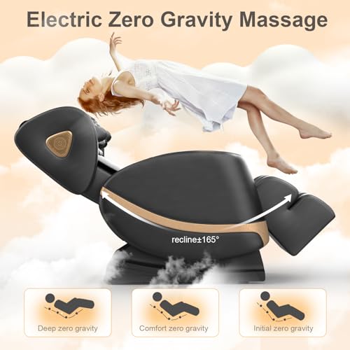 2025 Massage Chair Full Body, Zero Gravity Massage Chair with 10 Fix Rollers, Heating, Foot Massage, Auto Modes, Bluetooth Speaker