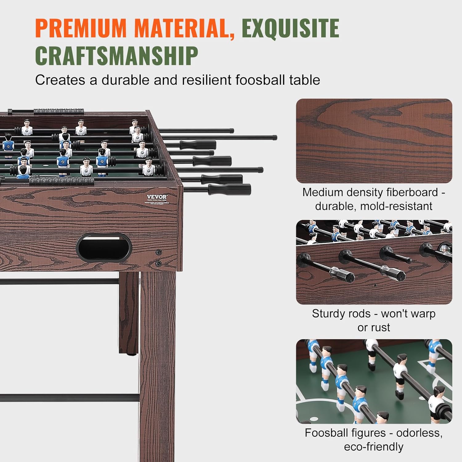VEVOR Foosball Table, 55 inch Standard Size Foosball Table, Indoor Full Size Foosball Table for Home, Family, and Game Room
