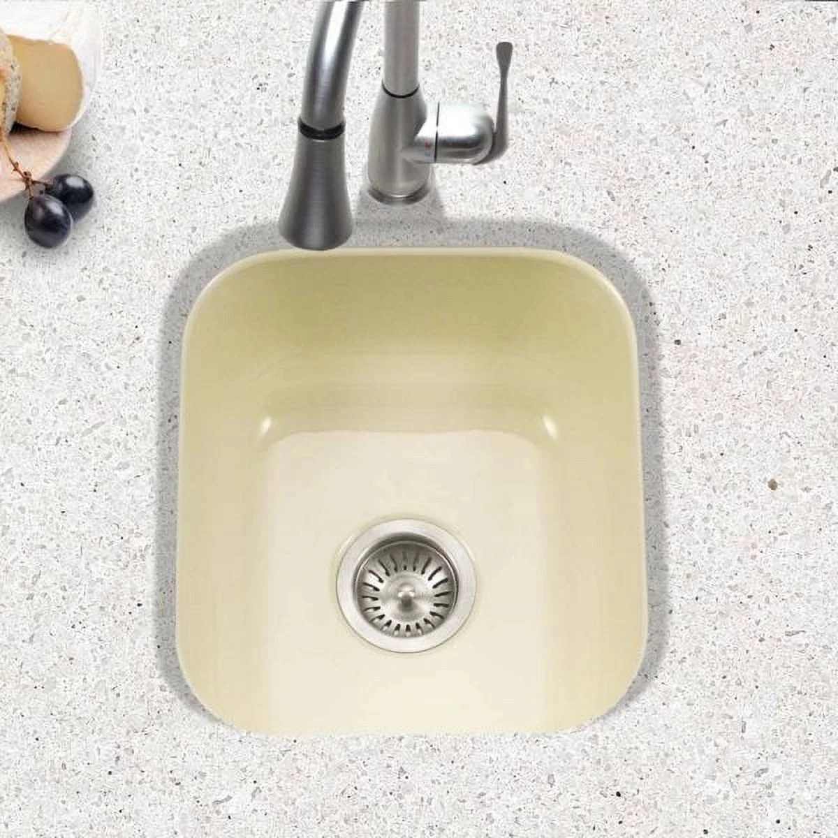 Houzer PCB-1750 LE 15-5/8" x 17-5/16" Porcelain Enamel Steel Undermount Bar/Prep Sink
