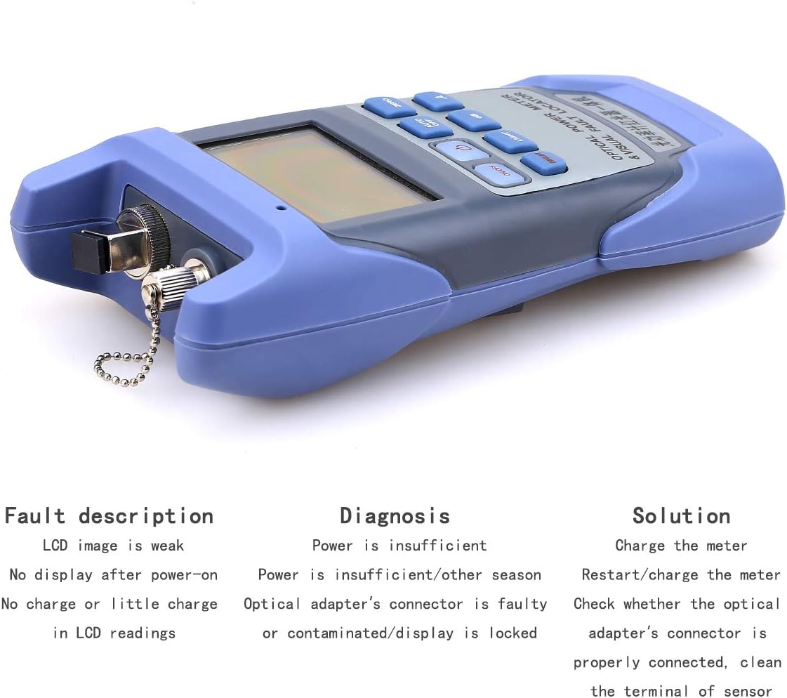 Portable ALL-IN-ONE Fiber Optical Power Meter -70 +10 with SC and FC Connector and 10KM Visual Fault Locator Fiber Optic Cable Tester