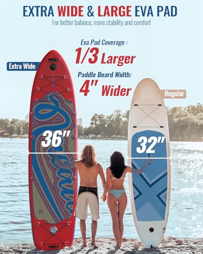Inflatable Stand Up Paddle Board 12' with Kayak Seat & Dual Paddles &ndash