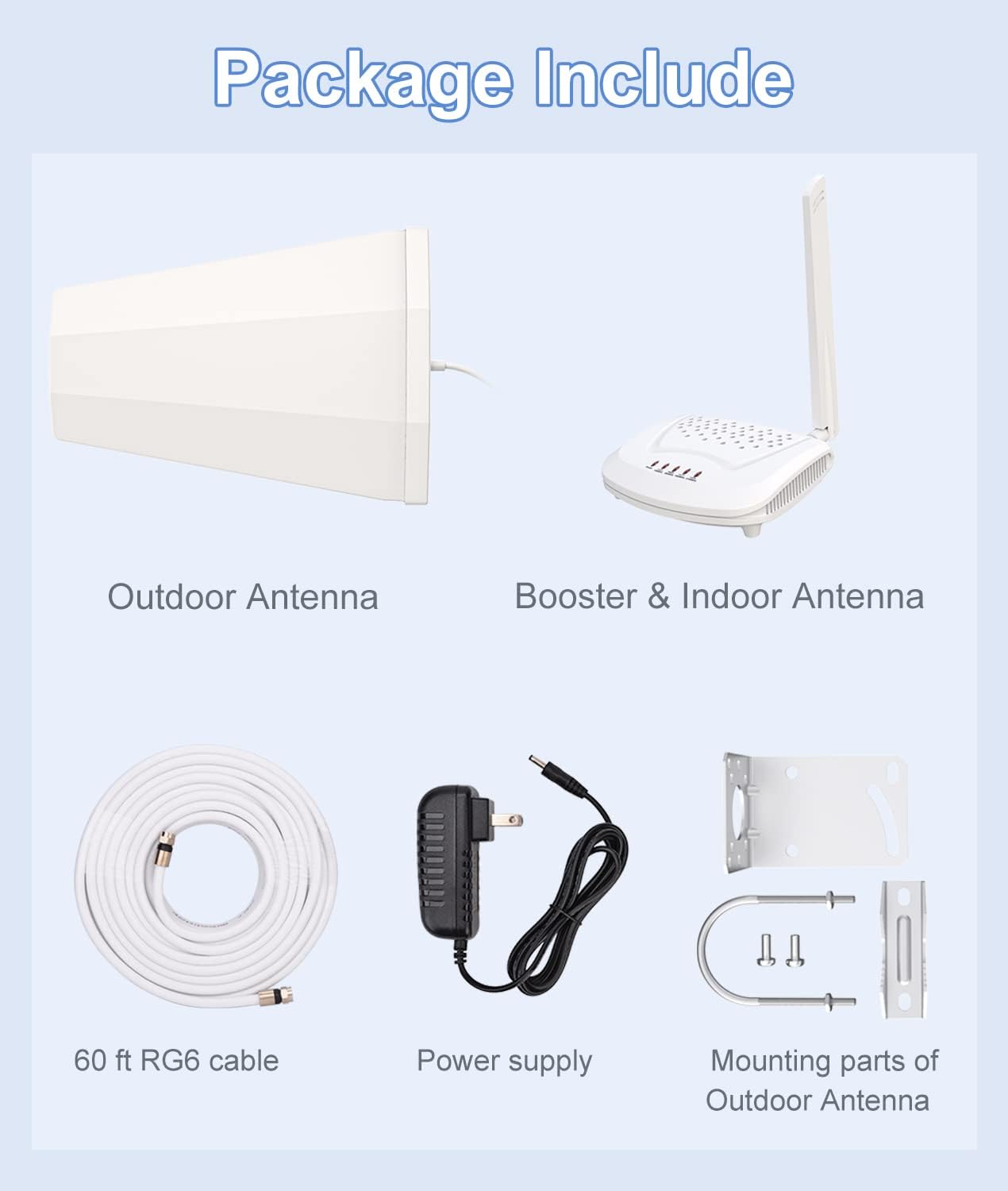 Amazboost Cell Phone Signal Booster for Home and Office - Up to 1,500 Square ft, 5 Band Cell Phone Booster 3G 4G LTE