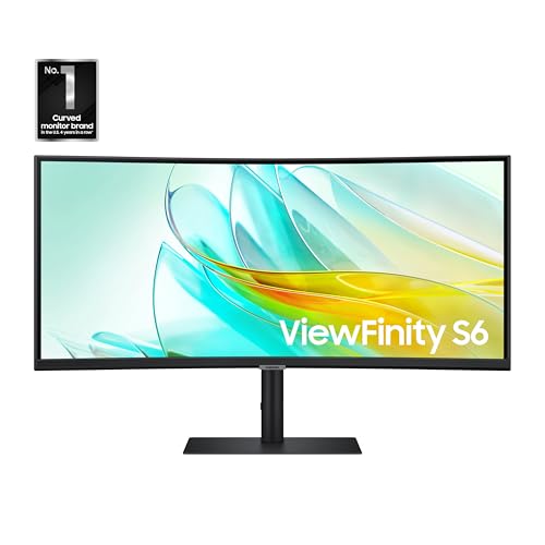 SAMSUNG Viewfinity S65UA Series 34-Inch Ultrawide QHD Curved Monitor, 100Hz, USB-C, HDR10 (1 Billion Colors), Height Adjustable Stand