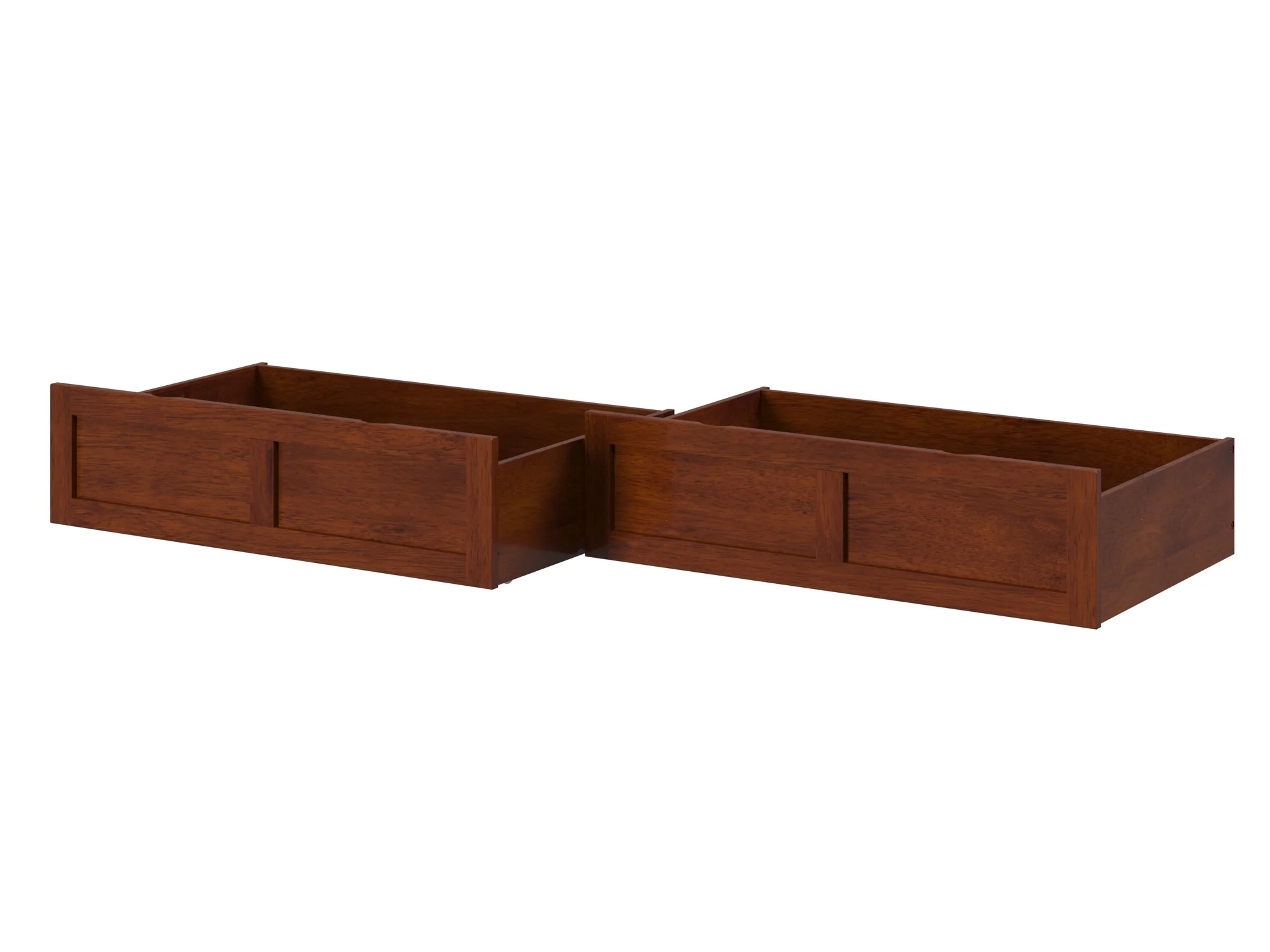 AFI Set of 2 Solid Wood Under Bed Storage Drawers, Twin XL/Queen, Walnut