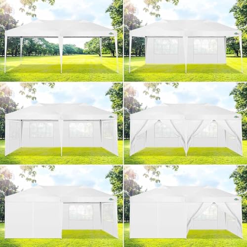 COBIZI 10x10 Pop up Canopy Tent Protable Canopy Tent with 4 Sidewalls Waterproof Commercial Instant Shelter for Parties, Wedding
