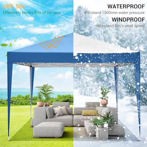 COBIZI 10x10 Pop up Canopy Tent Protable Canopy Tent with 4 Sidewalls Waterproof Commercial Instant Shelter for Parties, Wedding