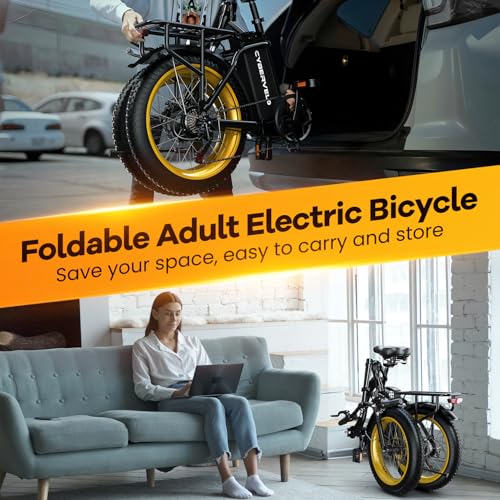 Folding Electric Bike for Adults with Peak 1000W Motor, 48V 20AH Battery up to 30MPH 80 Miles, 20" Fat Tire All Terrain Ebike
