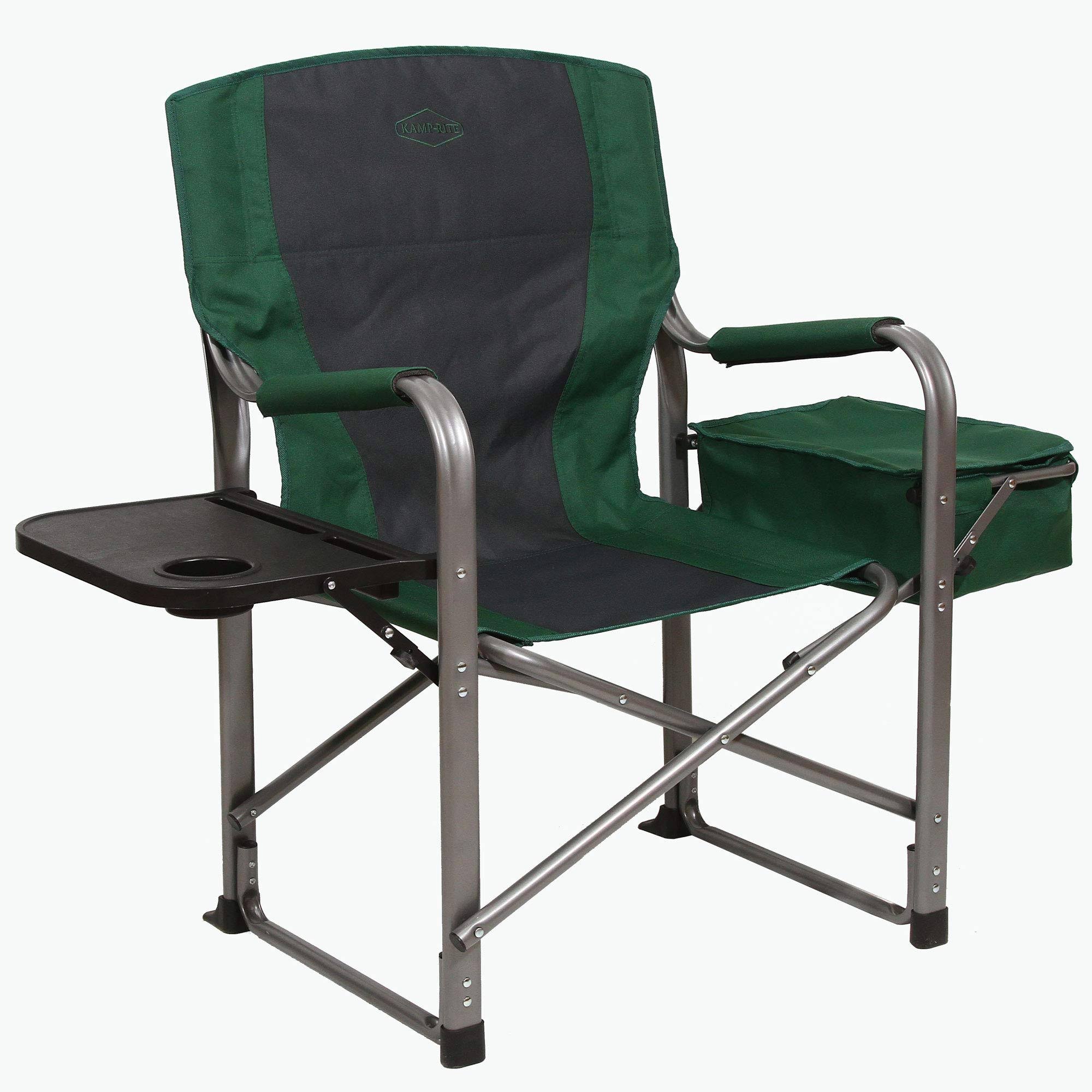 Kamp-Rite Director&s Chair Outdoor Camping Folding Chair w/ Side Table u0026 Cooler