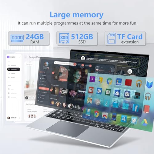 Gaming Laptop, 15.6 inch Laptop i5 Processor （up to 3.60 GHz）, 24GB DDR3 512GB SSD, Full HD 1920X1200 Display, Backlit Keyboard,180 Angle Opening
