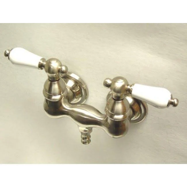 Kingston Brass Vintage 3-3/8x22 Wall Mount Clawfoot Tub Filler - Satin Nickel CC35T8