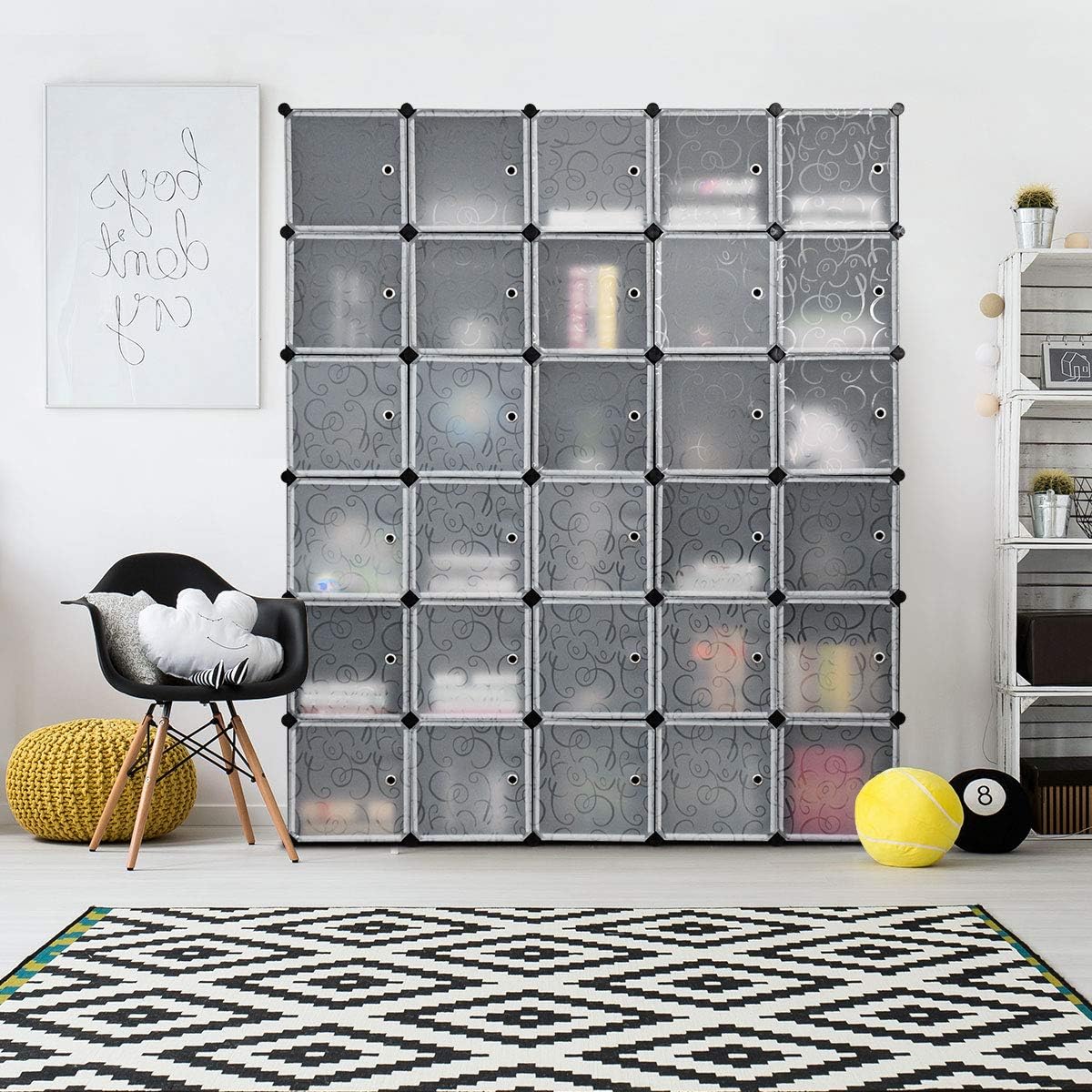 Tangkula Cube Storage Organizer, Cube Closet Storage Shelves, DIY Plastic PP Closet Cabinet, Modular Bookcase