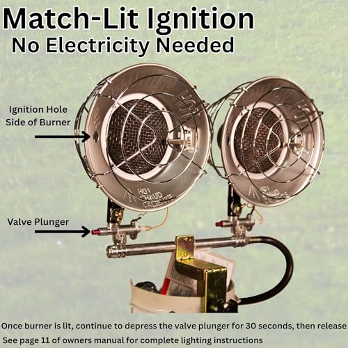 Comfort Gear Double Tank Top Portable Propane Radiant Heater, 30,000 BTUs, Instant Infrared Heat, for Jobsite/Garage/Workspace