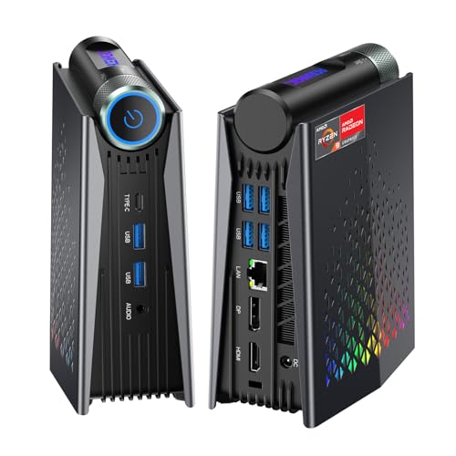 ACEMAGICIAN Kron Mini K1 Mini PC, Ryzen 7 5700U, 32GB DDR4 1TB NVMe SSD Mini Computers, Small Light Gaming PC 4K@60Hz Triple Display