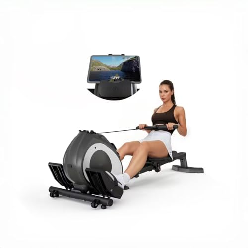 Rowing Machine for Home, Magnetic Rower Machine with Quiet Resistance, Foldable Rower for Home Use, Burn Fat & Sculpt Muscles