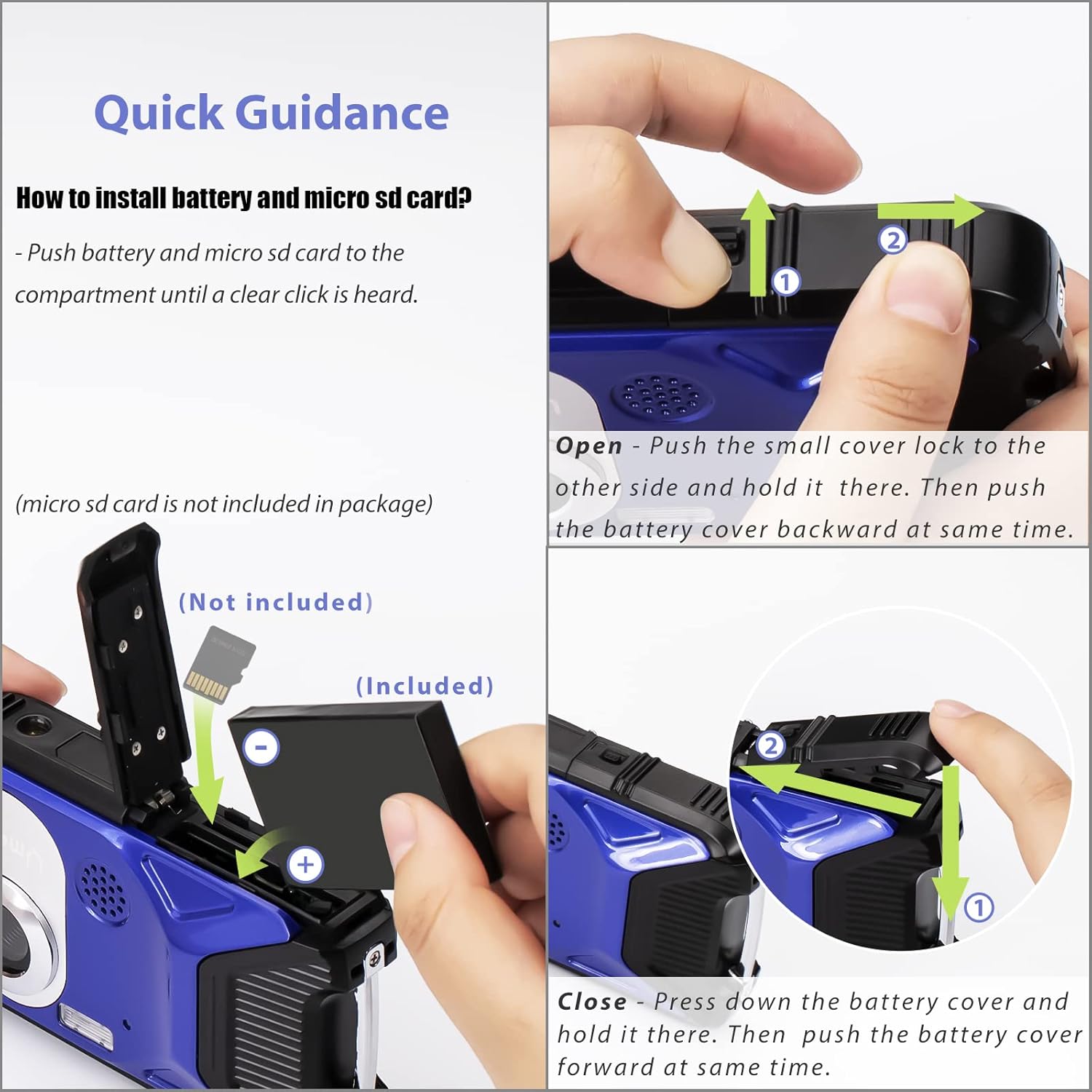 Waterproof Digital Camera Full HD 1080P Underwater Camera 21 MP Underwater Camcorder with 1050MAH Rechargeable Battery Point and Shoot Camera DV