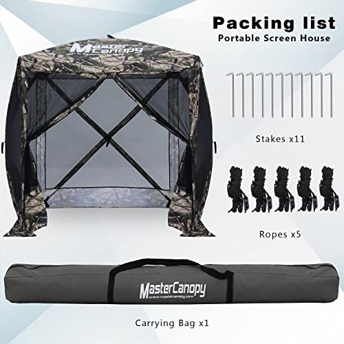 MASTERCANOPY 12x12FT Pop Up Gazebo Screen Tent - Instant Screen House with Netting, Quick Set, Outdoor Canopy Shelter with Carry Bag for Camping