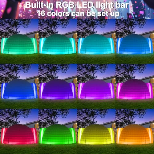 SAYOK Outdoor Portable Inflatable Igloo Dome Tent with Led Light for Party Wedding Event Camping