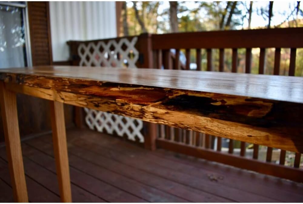 Maple Office Desk, Hallway Table, Rustic, Woodworking, Bedroom Desk, Spalted, Live Edge Table, Wood Work Desk, PC Laptop Workstation