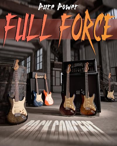 AKLOT Stryde Electric Guitar with Coil-Split: Roasted Maple Neck, Flame Maple Graphic Top, HSS Ceramic Pickups, Beginner Guitar Kit with 10W Amp
