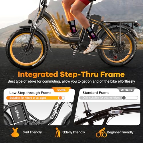 Folding Electric Bike for Adults with Peak 1000W Motor, 48V 20AH Battery up to 30MPH 80 Miles, 20" Fat Tire All Terrain Ebike