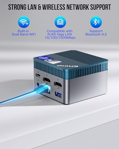 GMKtec Mini PC N97 Windows 11 Pro Micro Desktop Computer, 12th Gen Intel N97 (up to 3.60GHz) 12GB DDR5+512GB SSD for Business, School, Office