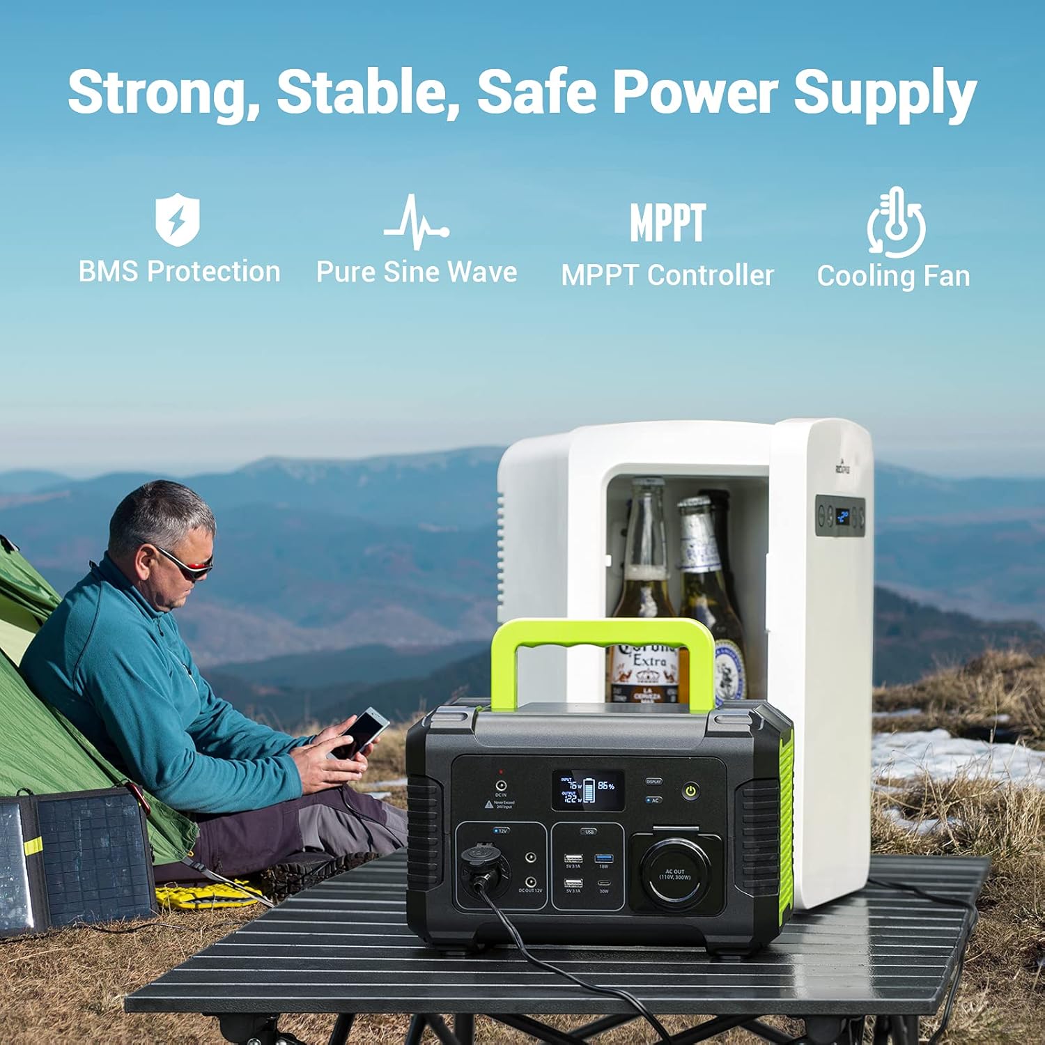 PAXCESS Portable Power Station with Solar Panel Included, 300W Solar Generator with 60W Foldable Solar Panel
